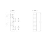 Βιβλιοθήκη Rabant άσπρο μελαμίνη 44x29x140εκ ed8635 - Image 2