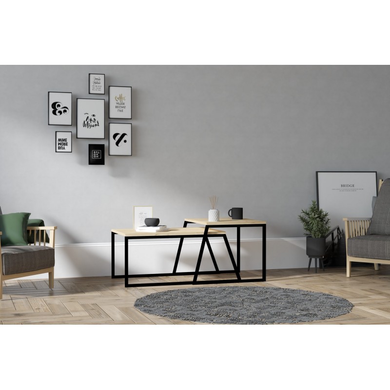 8636_0-800x800 Τραπεζάκι σαλονιού set Boyce Oak 37x46x50cm ed8636 - Image 1