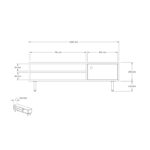 Έπιπλο τηλεόρασης Avila ανθρακί 120x30x38cm ed8639 - Image 2