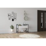 Παπουτσοθήκη ραφιέρα Narden άσπρη μελαμίνη 90x34x70cm ed8643 - Image 4