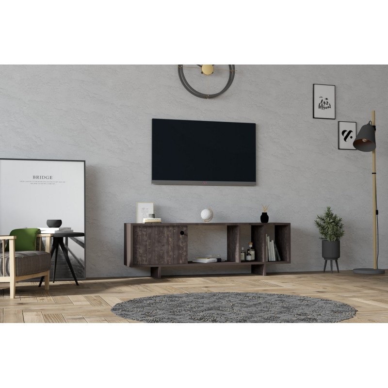 8649_0-800x800 Έπιπλο τηλεόρασης Folsom καρυδί μελαμίνη 140x29x45cm ed8649 - Image 1