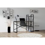 Γραφείο Effe ανθρακί χρώμα μέταλλο μελαμίνη 120x60x75cm ed8653