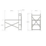 Γραφείο Effe ανθρακί χρώμα μέταλλο μελαμίνη 120x60x75cm ed8653 - Image 2