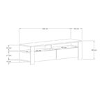 Έπιπλο τηλεόρασης Combe Sapphire Oak 140x40x40cm ed8656 - Image 2