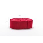 Σκαμπώ Alia κόκκινο βελούδο 120x40x80cm  ed8683 - Image 2