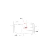 Πολυθρόνα Eva γκρι 85x82x90cm ξύλινη ed8701 - Image 2