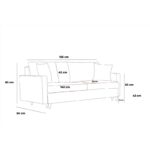 Καναπές διθέσιος Eva γκρι 155x90x82cm ed8710 - Image 2