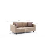 Καναπές διθέσιος Kale κρεμ 180x91x83cm ed8717 - Image 2