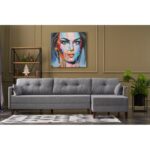 Γωνιακός καναπές Comfort Right γκρι 275x165x80cm ed8728
