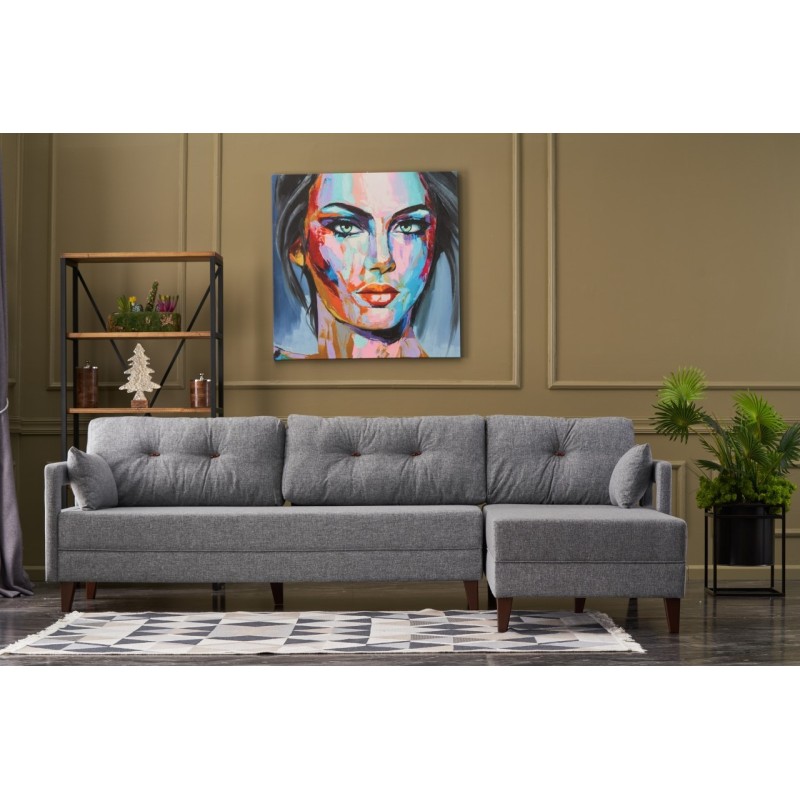 8728_0-800x800 Γωνιακός καναπές Comfort Right γκρι 275x165x80cm ed8728 - Image 1