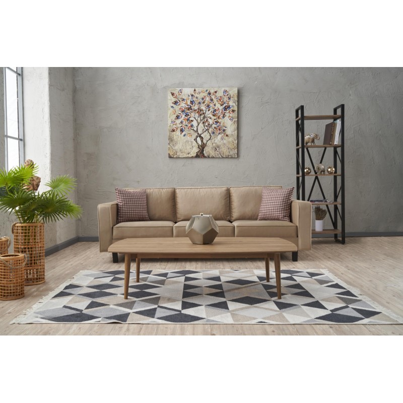 8732_0-800x800 Καναπές τριθέσιος Kale κρεμ 222x91x83cm ed8732 - Image 1