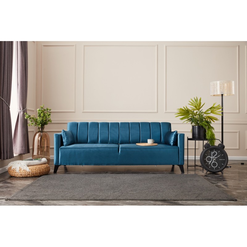 8736_0-800x800 Καναπές τριθέσιος Ova τιρκουάζ 206x88x80cm ed8736 - Image 1