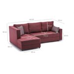 Γωνιακός καναπές Ece Left κεραμιδί 242x90x88cm ed8738 - Image 2