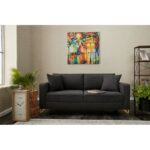 Καναπές διθέσιος Berlin ανθρακί χρυσό 180x91x83cm ed8743