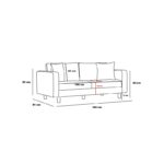 Καναπές διθέσιος Berlin κρεμ μαύρο 180x91x83cm ed8744 - Image 2