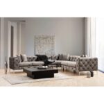 Γωνιακός καναπές Como Left ανθρακί 270x90x73cm ed874