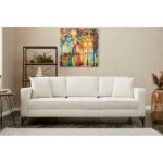 Καναπές τριθέσιος Berlin κρεμ μαύρο 220x91x83cm ed8751