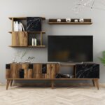 Έπιπλο τηλεόρασης Madrid μαύρο 180x33 8x48 6cm ed875