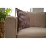 Γωνιακός καναπές Kale velvet κρεμ 258x258x83cm ed8762 - Image 5