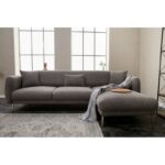 Γωνιακός καναπές Simena Right γκρι 266x133cm ed8780