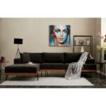 Γωνιακός καναπές Liva Left ανθρακί 287x171cm ed8782