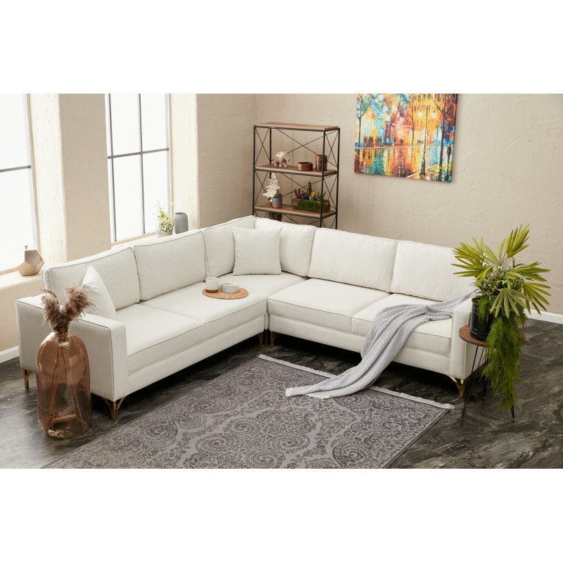 8787_0-800x800 ΓΩΝΙΑΚΟΣ ΚΑΝΑΠΕΣ ξύλινος Berlin κρεμ χρυσό 258x258x83cm ed8787 - Image 1