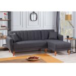 Γωνιακός καναπές Ecke Right γκρι χρώμα 225x85x145cm ed884