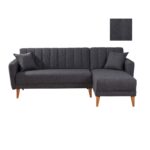 Γωνιακός καναπές Ecke Right γκρι χρώμα 225x85x145cm ed884 - Image 3