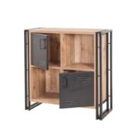 Μπουφές Cosmo Atlantic Pine μελαμίνη μεταλλικά πόδια 89x35x89εκ ed890 - Image 4