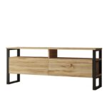 Έπιπλο TV Villa 140x35 5x55 8cm oak μαύρο ed899 - Image 4