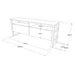 Έπιπλο TV Villa 140x35 5x55 8cm oak μαύρο ed899 - Image 2