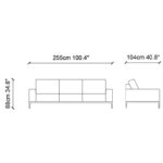 Καναπές τετραθέσιος Secret γκρι 255x104x88cm ed900 - Image 2