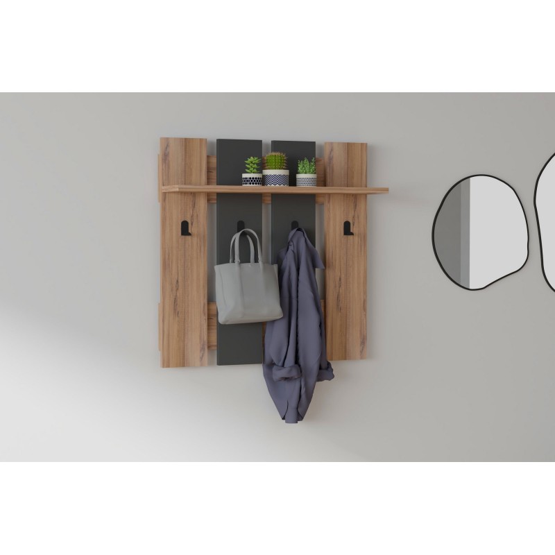 905_0-800x800 Έπιπλο εισόδου Mita καρυδί ανθρακί μελαμίνη 70x18x70εκ ed905 - Image 1