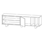 Έπιπλο τηλεόρασης Rosmar ανθρακί oak 160x35x48 6cm ed9076 - Image 3