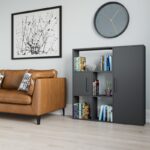 Βιβλιοθήκη Ridge ανθρακί μελαμίνη 120x25x123 6cm ed9077 - Image 4