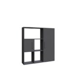 Βιβλιοθήκη Ridge ανθρακί μελαμίνη 120x25x123 6cm ed9077 - Image 3