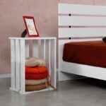 Κομοδίνο Fuego λευκό 60x33x43cm ed9082 - Image 5