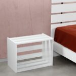 Κομοδίνο Fuego λευκό 60x33x43cm ed9082 - Image 4