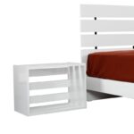 Κομοδίνο Fuego λευκό 60x33x43cm ed9082 - Image 3