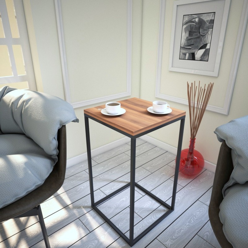 9085_0-800x800 Βοηθητικό τραπέζι Pure καρυδί μελαμίνη μεταλλικά πόδια 35x62cm ed9085 - Image 1