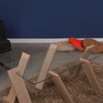 Τραπέζι σαλονιού Roman Maxi ανοιχτό δρυς μελαμίνη επιφάνεια γυαλί 92x57x41εκ ed9088 - Image 4