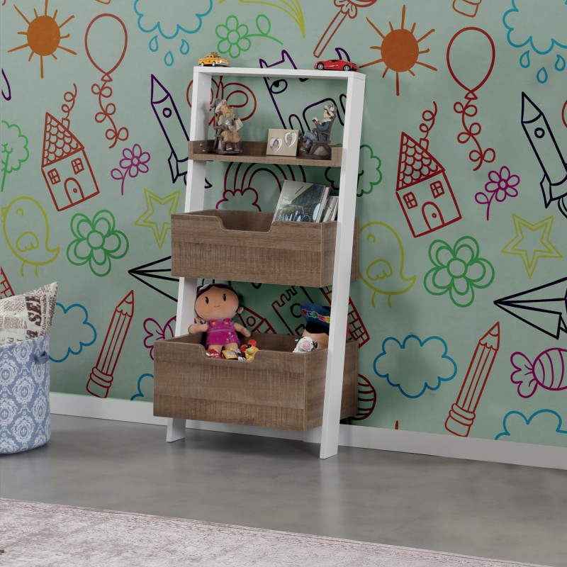 9089_0-800x800 Ραφιέρα Low σκούρο δρυς μελαμίνη 59x35x120εκ ed9089 - Image 1