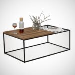 Τραπέζι σαλονιού Zinus καρυδί μελαμίνη μεταλλικά πόδια 95x55x43εκ ed9099