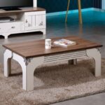 Τραπέζι σαλονιού Gazel άσπρο καφέ μελαμίνη 110x65x45εκ ed9104