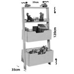 Βιβλιοθήκη ραφιέρα Only double άσπρο χρώμα μελαμίνη 59x35x120cm ed9106 - Image 3