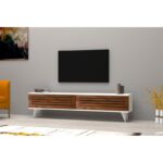 Έπιπλο TV Ventuno χρώματος καρυδί λευκό 160x25x40cm ed910