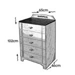 Συρταριέρα Gazel μελαμίνη 65x46x102cm ed9130 - Image 2