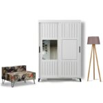 Ντουλάπα ρούχων Pasific 120x60x216cm άσπρη μελαμίνη ed9133