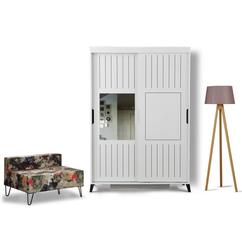 9133_0-800x800 Ντουλάπα ρούχων Pasific 120x60x216cm άσπρη μελαμίνη ed9133 - Image 1