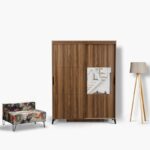 Ντουλάπα ρούχων Pasific 120x60x216cm καρυδί μελαμίνη ed9134